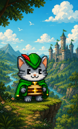 Pixel Cat scene