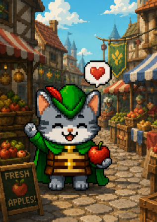 Pixel Cat scene